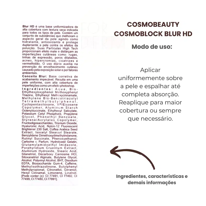 Cosmobeauty Blur HD FPS 60 Anti Sinais Natural - Protetor Solar 50g