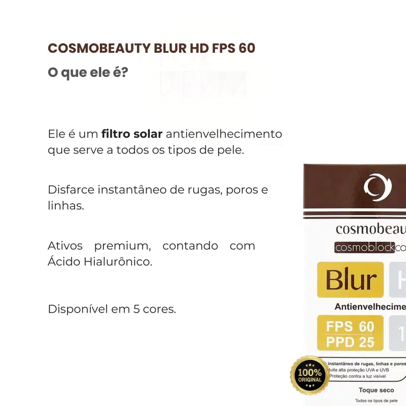 Cosmobeauty Blur HD FPS 60 Anti Sinais Natural - Protetor Solar 50g