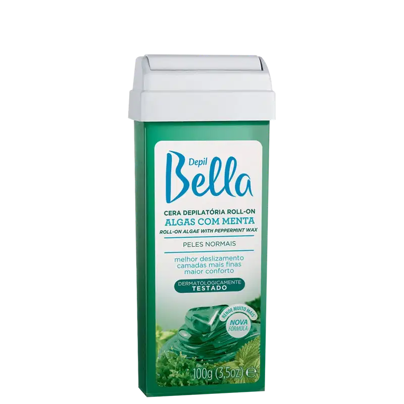 Depil Bella Algas com Menta - Cera Depilatória Roll-On 100g