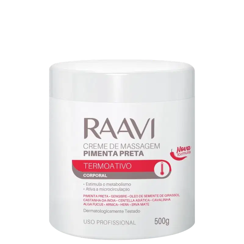 Raavi Cosméticos Termoativo - Creme de Massagem Corporal 500g