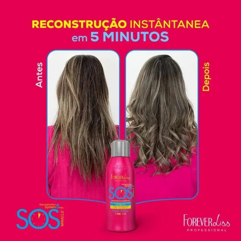 Kit Sos Reconstrutor Forever Liss 300ml Pente Beauty secret