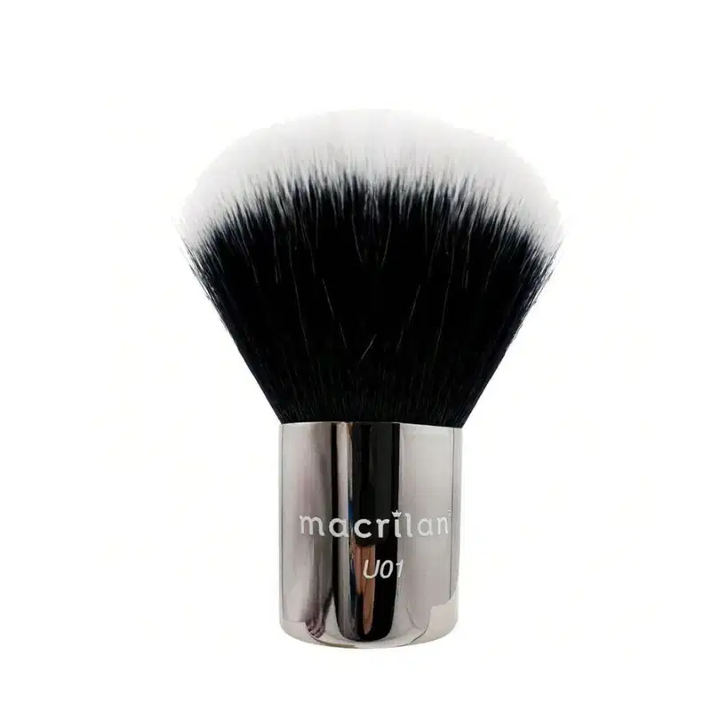 Pincel Para Pó Facial Profissional Ultra Macrilan U01 + Pincel U04 Profissional para Base Macrilan