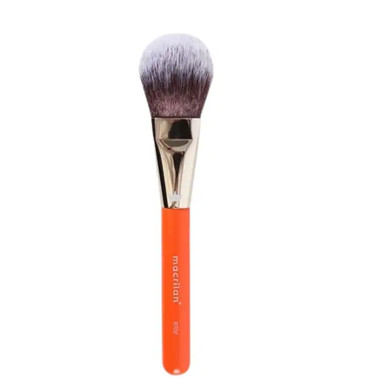 Pincel Língua De Gato P/Base Linha Beauty Tools Macrilan BT07 + Pincel BT02 para Pó, Contorno e Iluminador