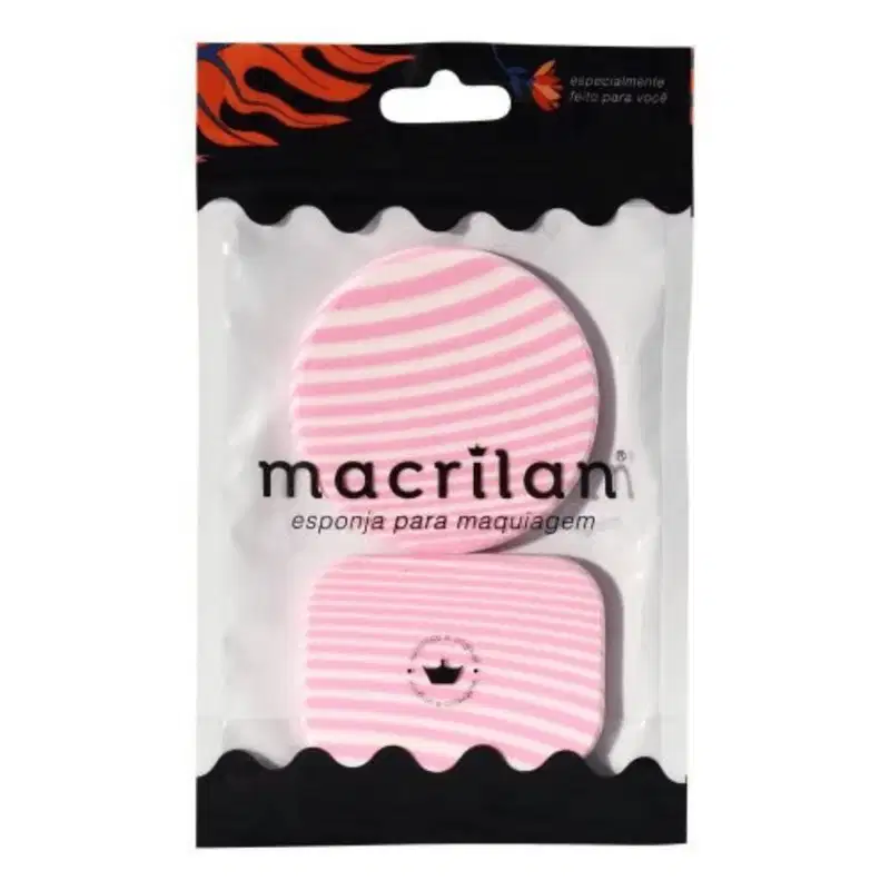 Kit Com 2 Esponjas Redonda e Retangular - Macrilan - EJ1-1 - Rosa claro