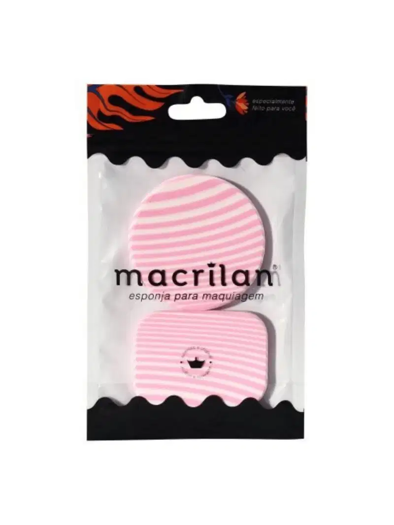 Kit Com 2 Esponjas Redonda e Retangular - Macrilan - EJ1-1 - Rosa claro