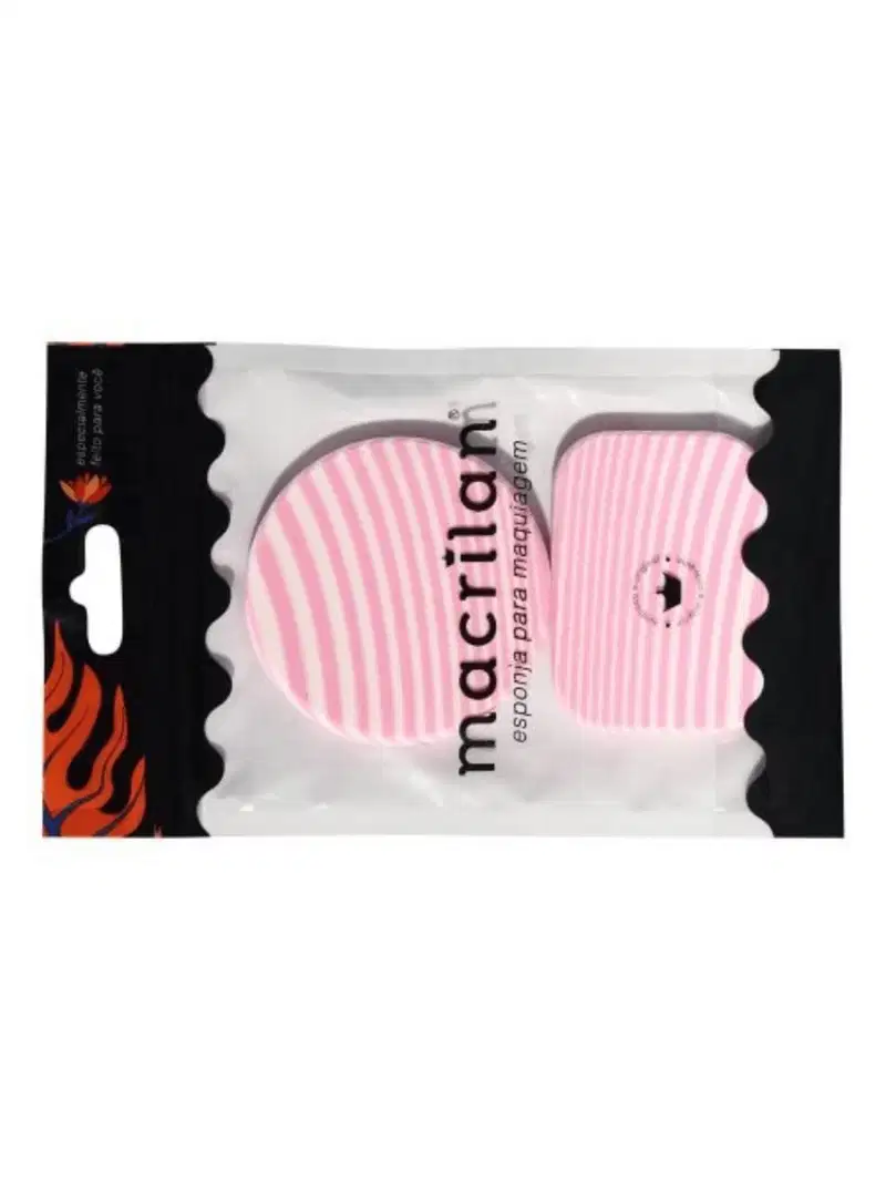 Kit Com 2 Esponjas Redonda e Retangular - Macrilan - EJ1-1 - Rosa claro