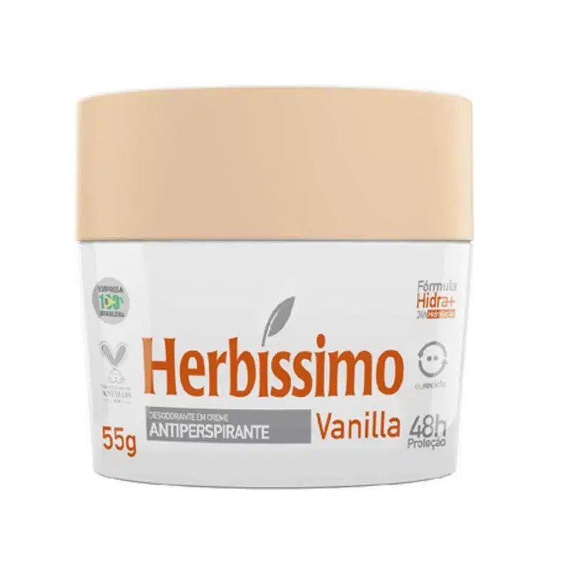 Kit Desodorante Cremoso Herbissimo Vanilla 55gr (5 unidades)