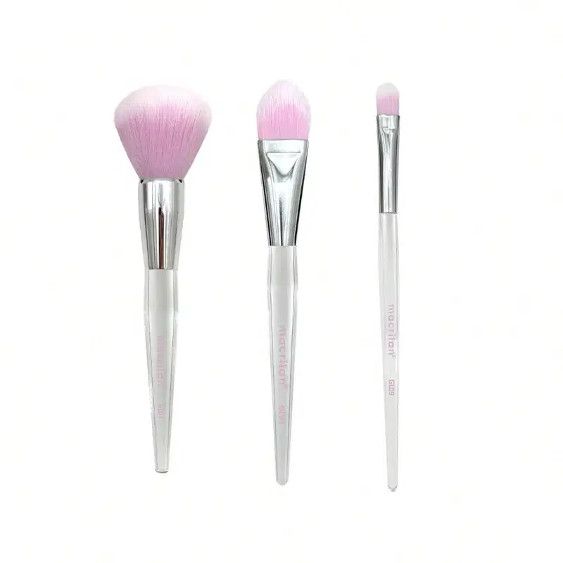 Kit Face Let's Glam Com 3 Pincéis Profissionais - Macrilan