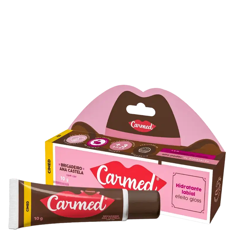Caixa do Hidratante Labial Carmed Ana Castela Brigadeiro 10g