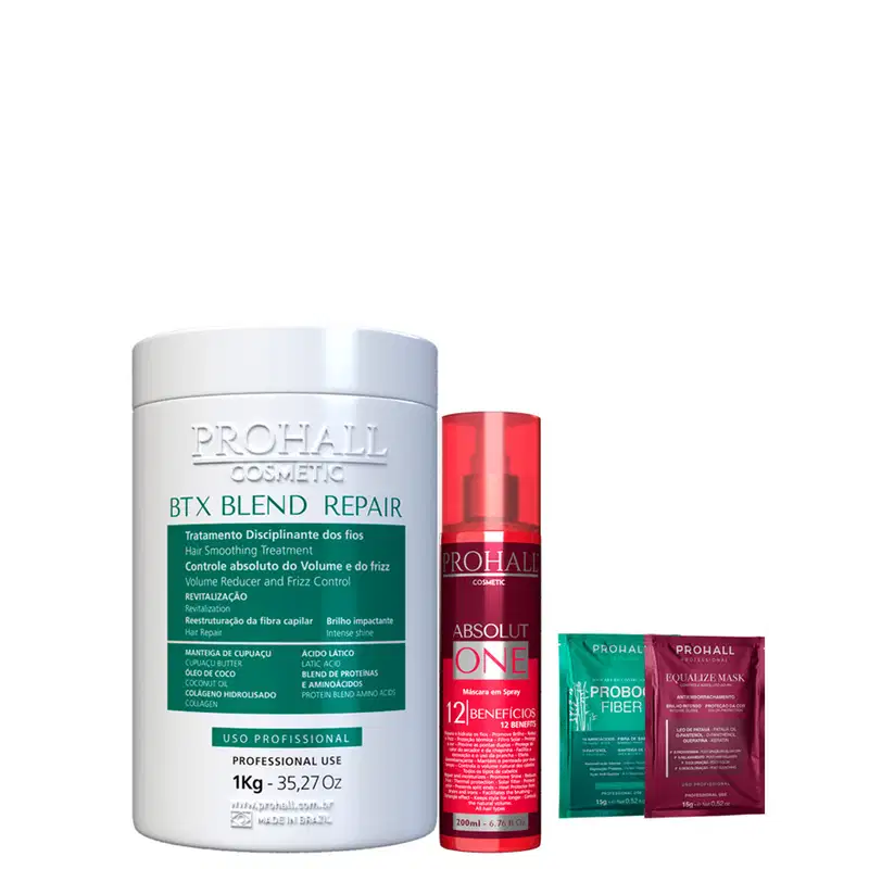 Kit Btx Blend Sem Formol 1kg e Finalizador 12 em 1 Prohall