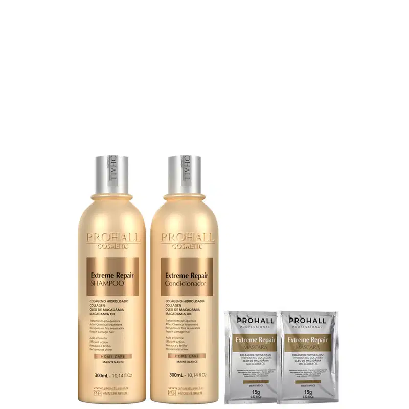 Kit Shampoo e Condicionador Extreme Repair 300ml Prohall