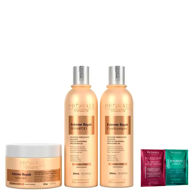 Prohall Kit Manutenção Extreme Repair 3 Itens Pós Química