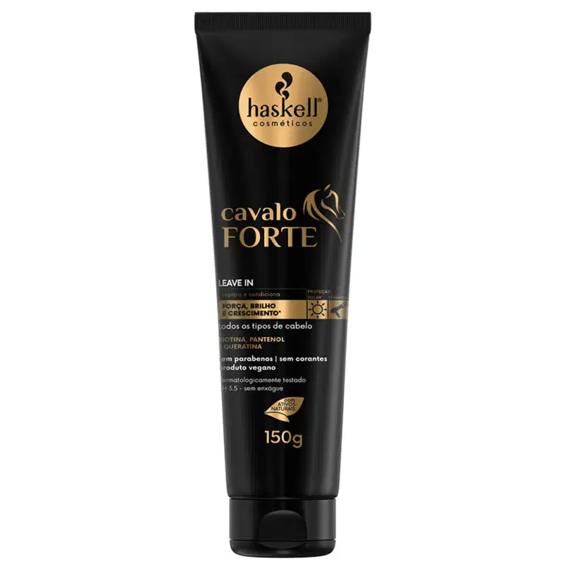 Kit Com 5 Itens Haskell Cavalo Forte Shampoo + Condicionador + Máscara 300mL/g + Leave-In + Complexo Fortalecido
