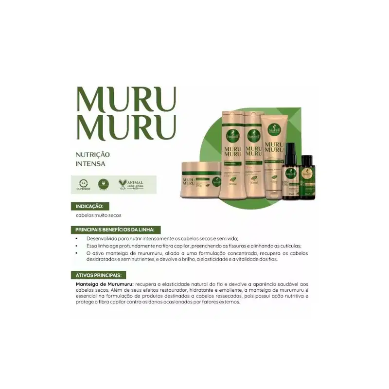 Kit de Máscaras Vegana para Cronograma Capilar Haskell Cavalo Forte Mandioca Murumuru 300g
