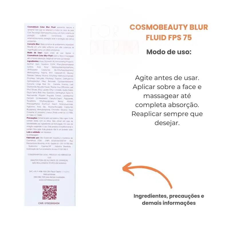 Cosmobeauty Cosmoblock Color Blur Fluid FPS 75  Chocolate - Protetor Solar 50ml