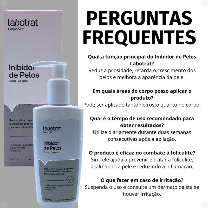Kit Labotrat Dermo Skin: Inibidor de Pelos Facial e Corporal + Clareador para Virilha e Axilas