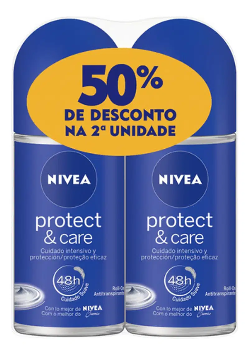 Kit 2 Desodorantes Roll On Protect & Care - 50ml
