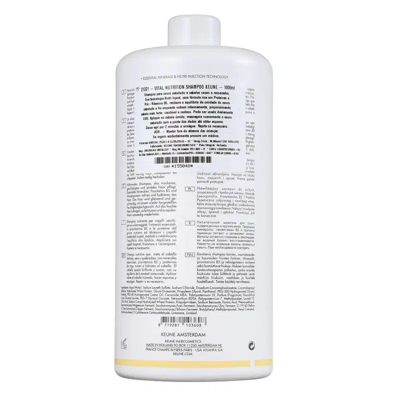 Kit Keune Care Vital Nutrition Shampoo 1000ml + Condicionador 1000ml + Máscara 500ml + Válvulas Pump