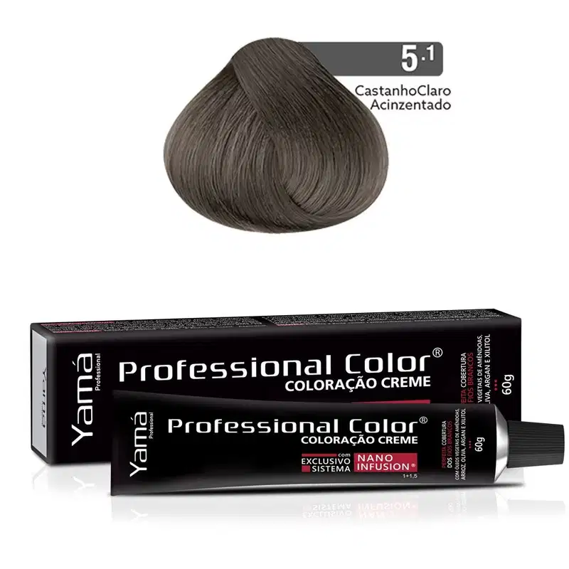 Yamá Professional Color Nano Infusion 5.1 Castanho Claro Acinzentado - Coloração 60g