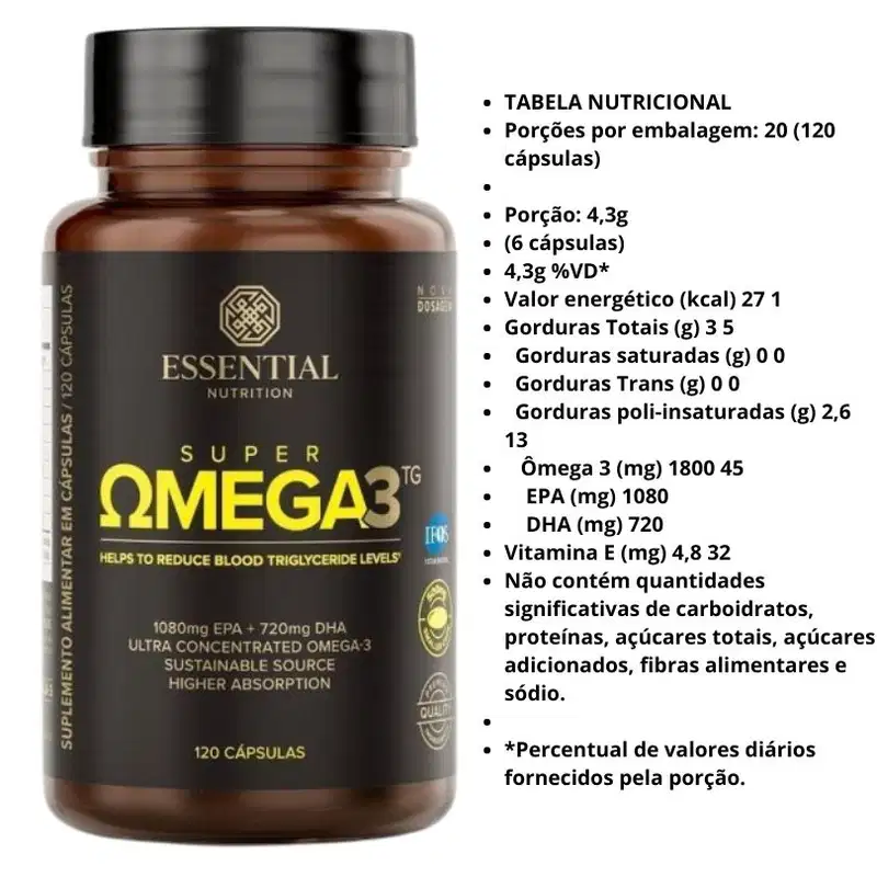 A imagem mostra a tabela nutricional do produto.