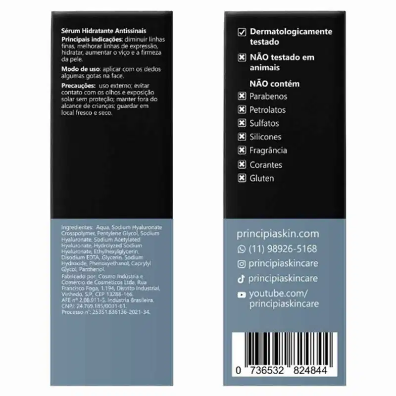 Produto dermatologicamente testado e livre de crueldade animal. Fórmula livre de parabenos, petrolatos, sulfatos, silicones, fragrâncias e glúten.