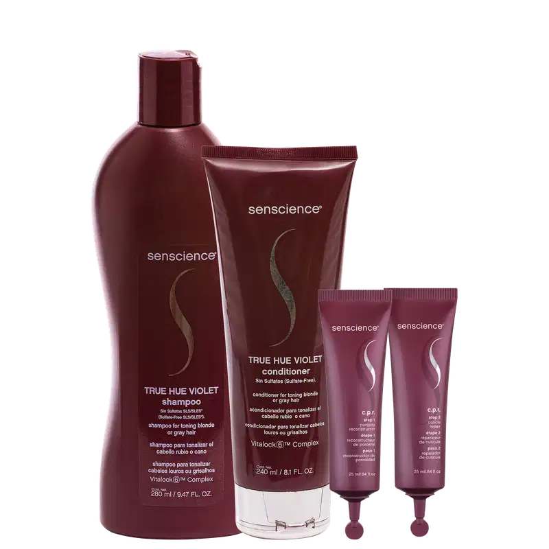 Kit Senscience True Hue Violet + CPR (4 Produtos)