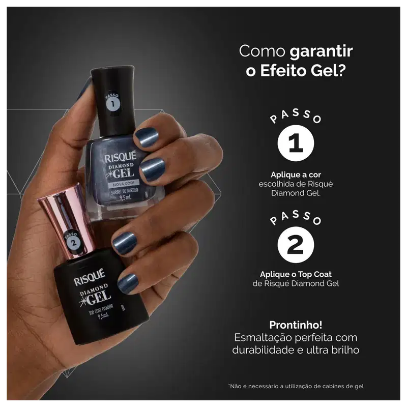 Risque Diamond Gel Sobert De Mirtilo - Esmalte 9,5ml
