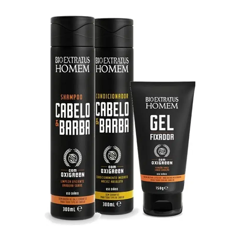 Kit Bio Extratus Homem Cabelo & Barba Triplo (3 Produtos)
