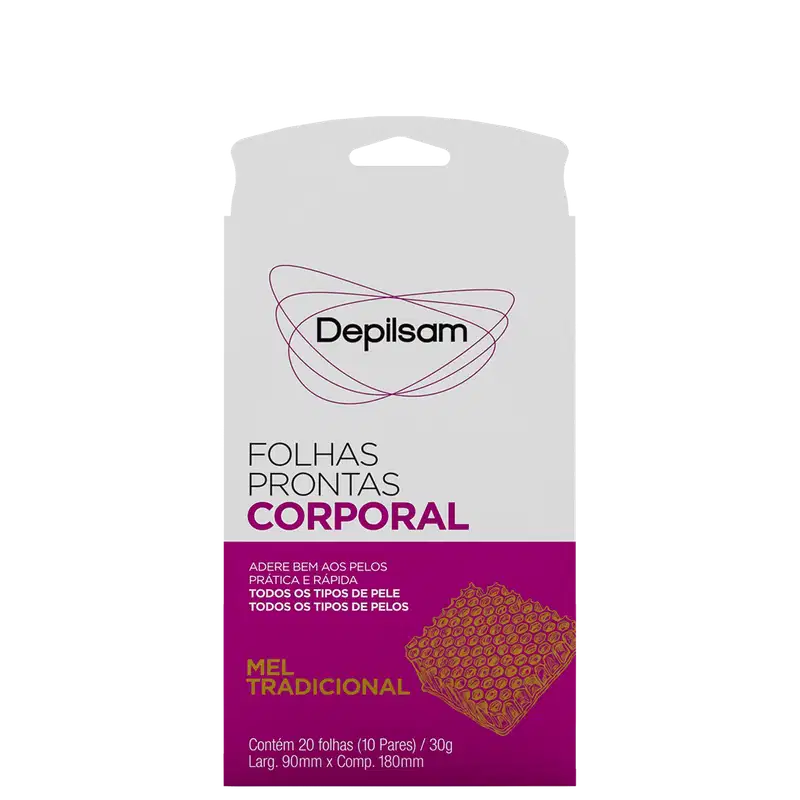 Depilsam Mel Tradicional - Folhas Depilatórias Corporais (20 Unidades)