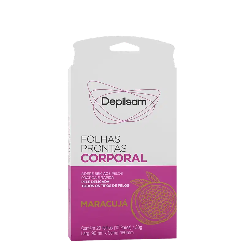 Depilsam Maracujá - Folhas Depilatórias Corporais (20 Unidades)
