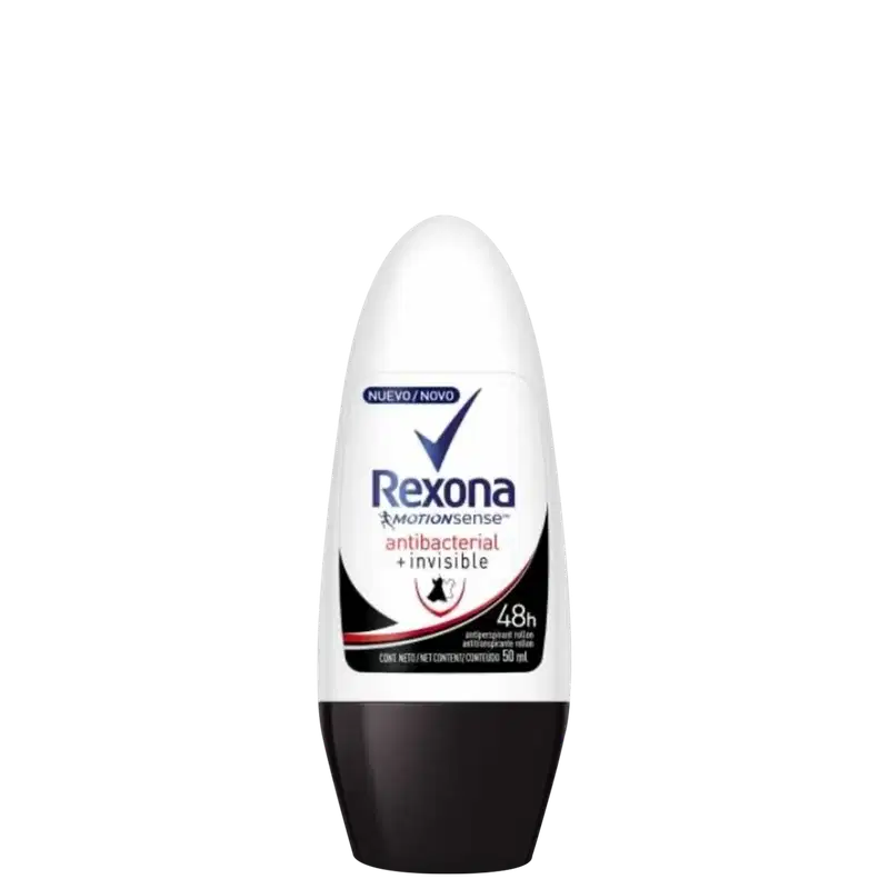 Rexona Antibacterial + Invisible - Desodorante Roll-On Feminino 50ml