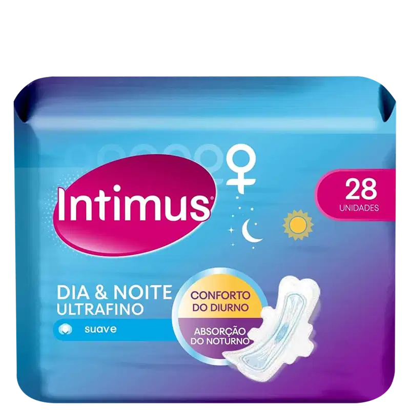 Intimus Ultrafino Dia e Noite Suave - Absorvente com Abas (28 Unidades)