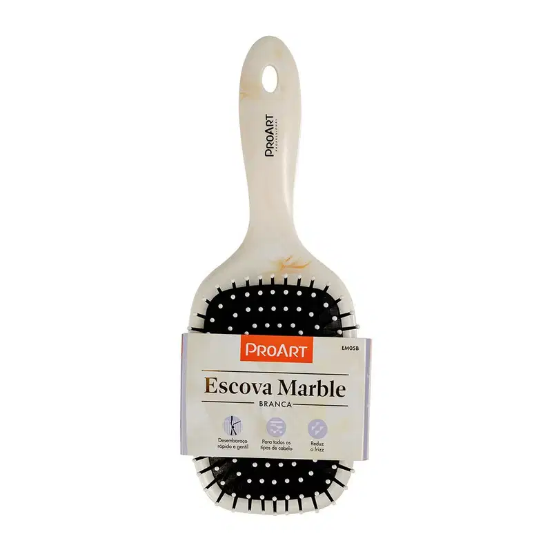 ProArt Marble Branca - Escova de Cabelo