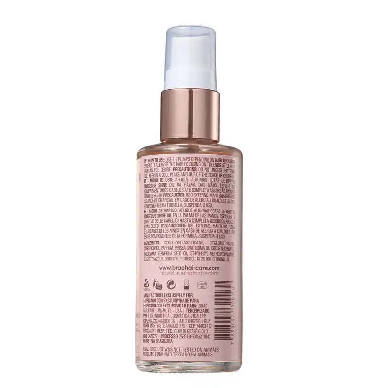 Kit Braé Revival Shampoo 1000ml + Condicionador 1000ml + Óleo Gorgeous 60 ml + Válvulas Pump