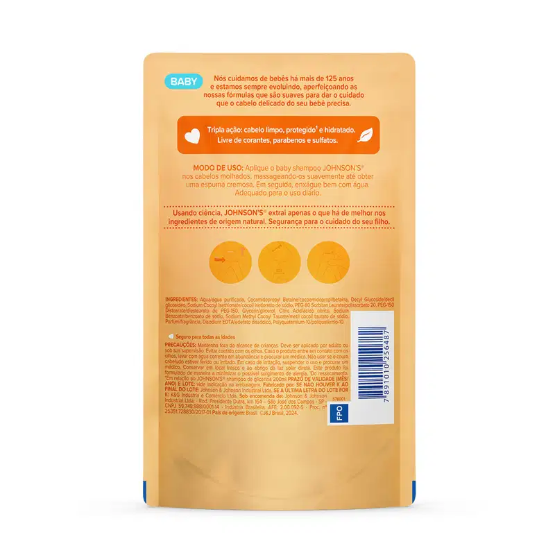 Johnson's Baby Neutro Refil - Shampoo de Glicerina 180ml