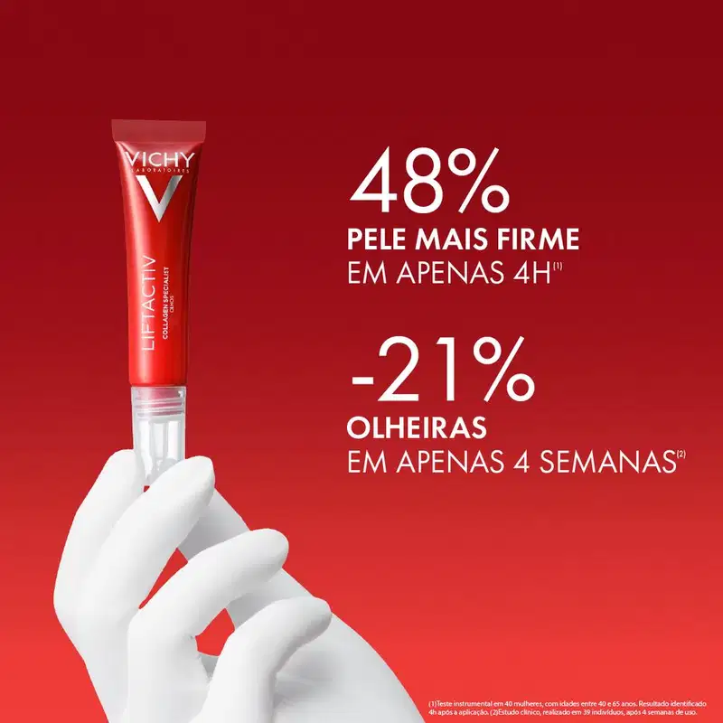 48% PELE MAIS FIRME EM APENAS 4H(1) -21% OLHEIRAS EM APENAS 4 SEMANAS(2)