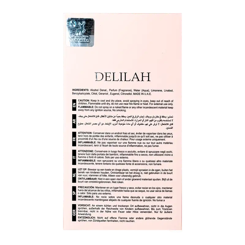 Perfume Feminino Delilah Maison Alhambra EDP, 100ml.