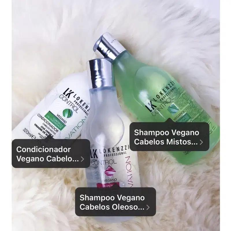 Lokenzzi Control Vegano Cabelos Mistos - Shampoo 320ml 