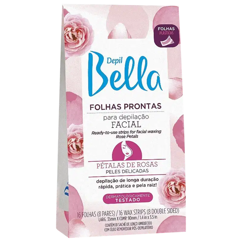 Depil Bella Pétalas de Rosas - Folha Depilatória Facial (16 Unidades)