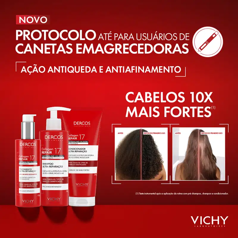 Vichy Dercos Collagen Repair 17 - Shampoo Reparador 390g