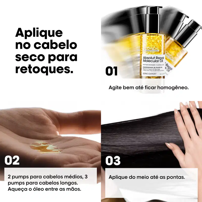 L'Oréal Professionnel Absolut Repair Molecular Oil - Óleo Capilar Bifásico 90ml