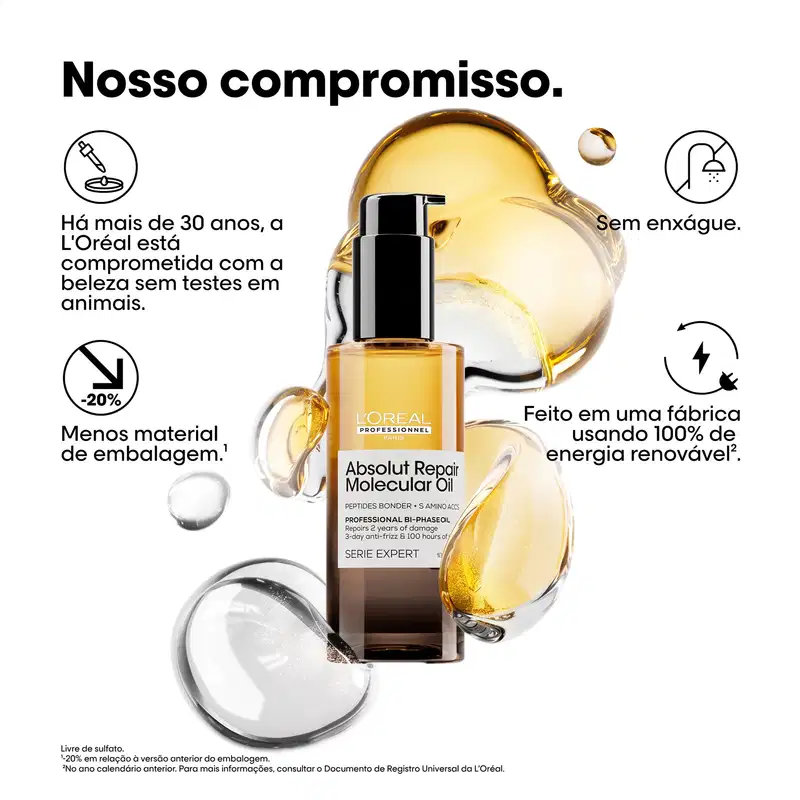 L'Oréal Professionnel Absolut Repair Molecular Oil - Óleo Capilar Bifásico 90ml