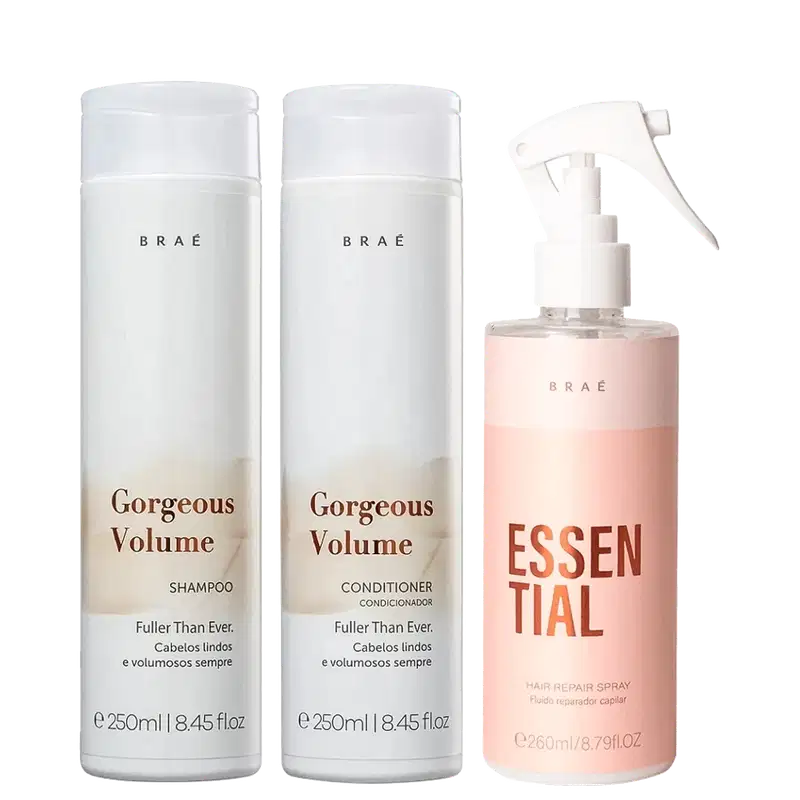 Kit Braé Gorgeous Volume Essential Hair Repair (3 Produtos)