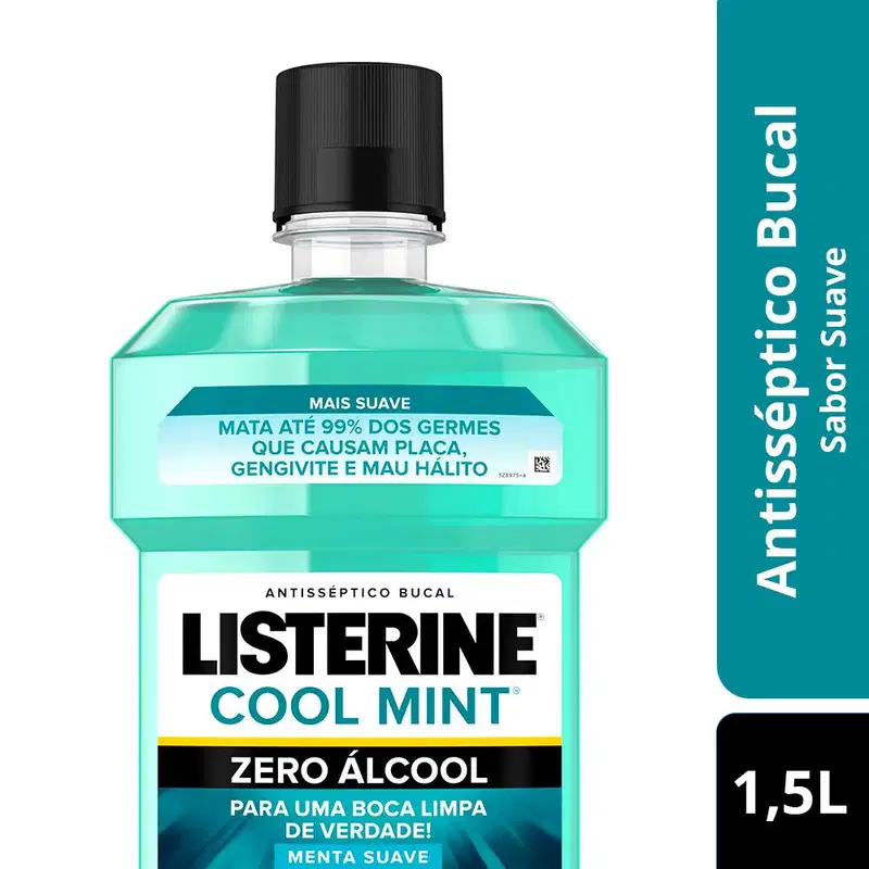 Listerine Cool Mint Refrescância Suave - Antisséptico Bucal 1,5L
