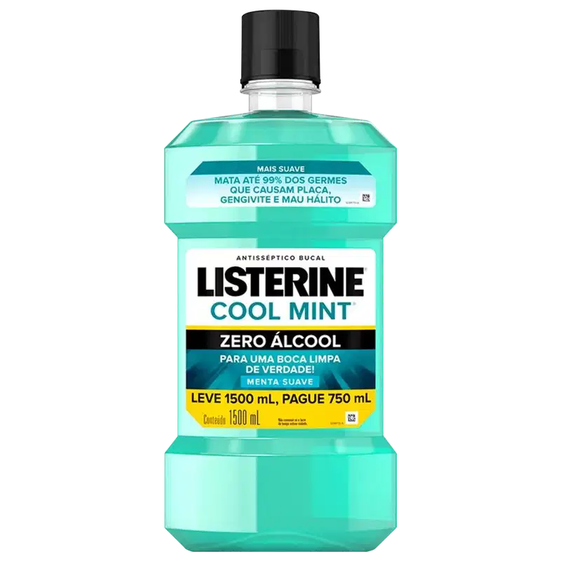 Listerine Cool Mint Refrescância Suave - Antisséptico Bucal 1,5L