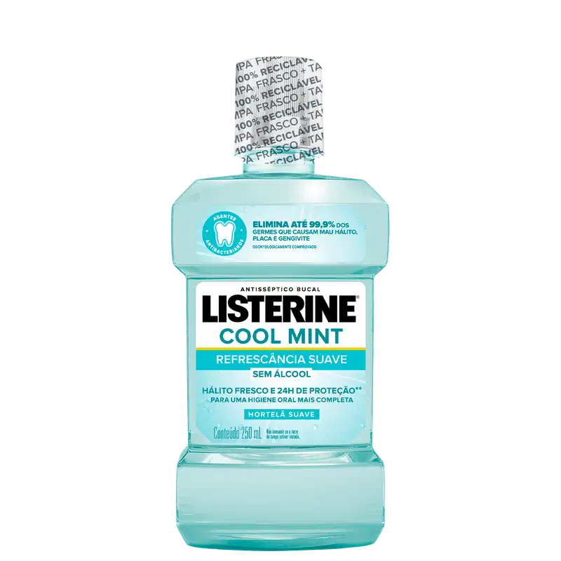 Listerine Cool Mint Refrescância Suave - Antisséptico Bucal 250ml