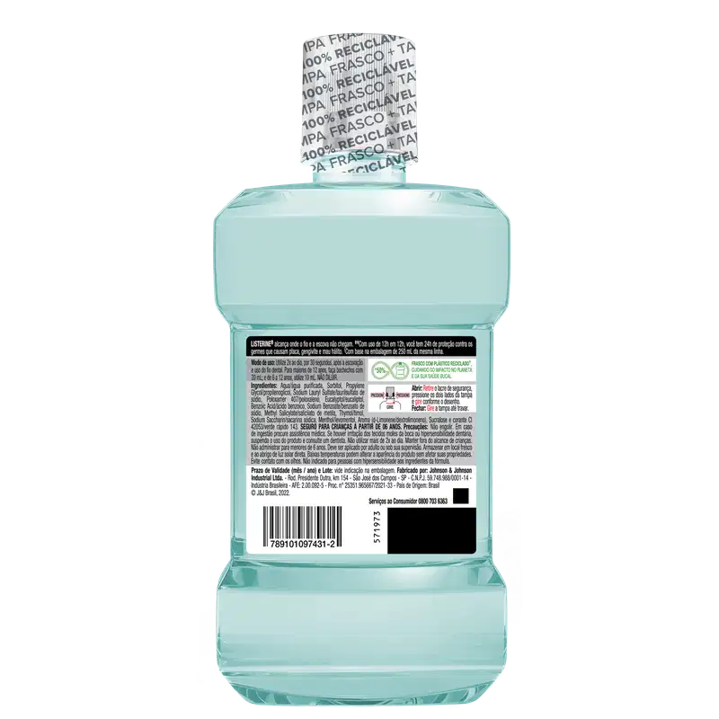 Listerine Cool Mint Refrescância Suave - Antisséptico Bucal 500ml