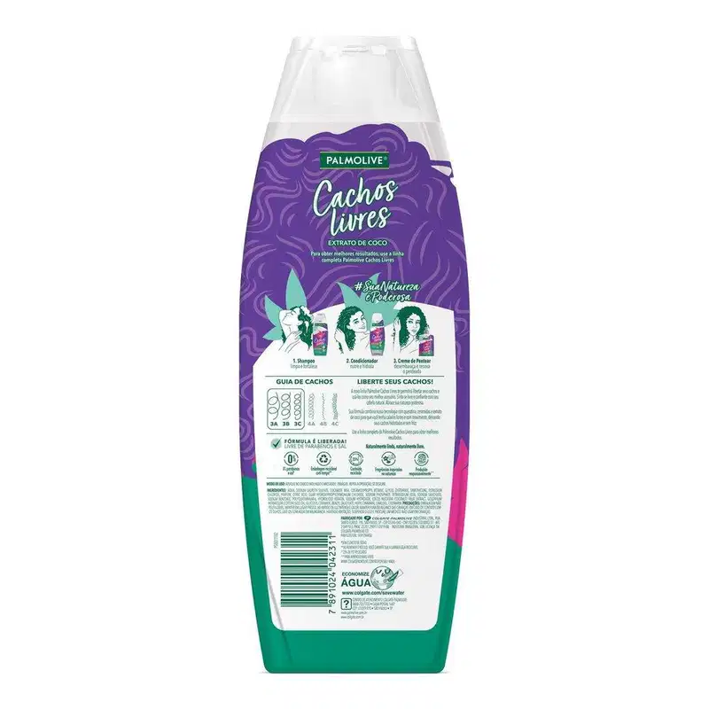 Shampoo Palmolive Cachos Livres Extrato de Coco 350ml