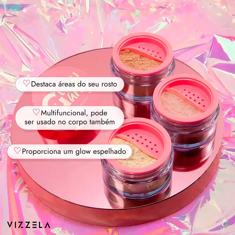 Vizzela Glow Gang 02 Star Glow - Pó Iluminador 8g