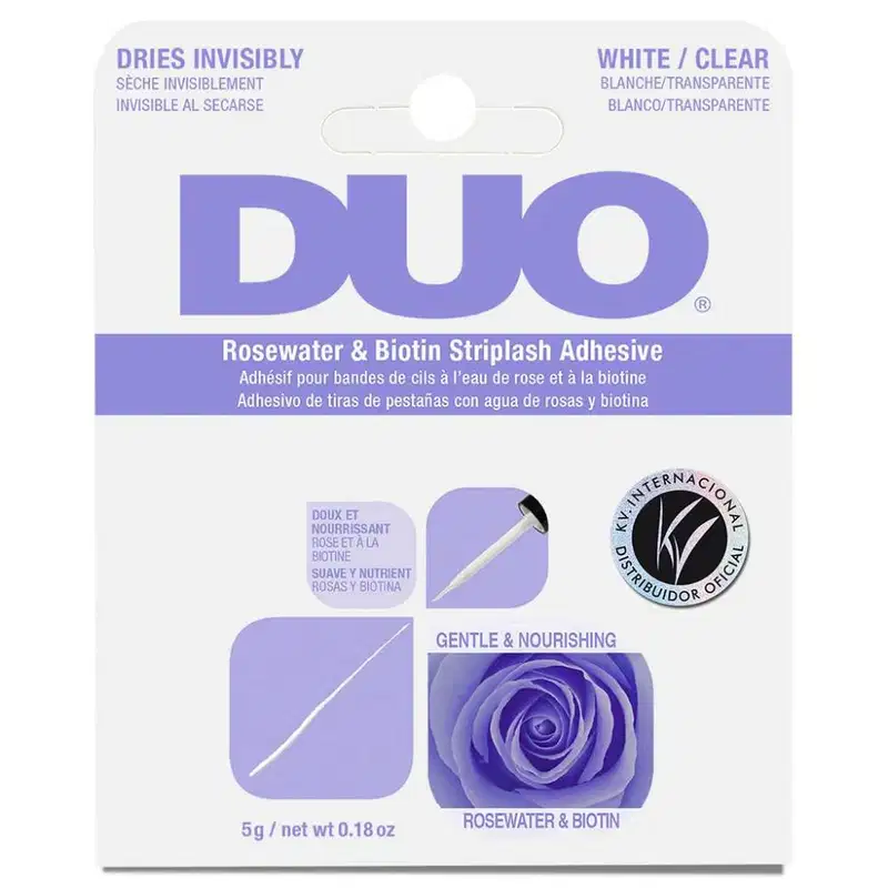 DUO Água de Rosa e Biotina Incolor - Cola para Cílios 5g